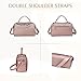 VASCHY Crossbody Bags for Women, Vegan Leather Top Handle Satchel Handbag Fashion Shoulder Bag Purse Rose Gold