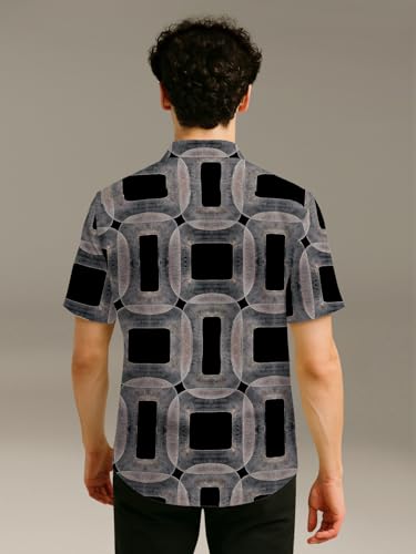 Image of BULLMER Trendy Regular Fit Cotton Blend Printed Casual Half Sleeve Shirt for Men | Stylish Mens Casual Shirts | Shirts for Men