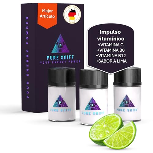 Pure Sniff Vitamin paquete de 3 - Energy Sniff de alemania - la alternativa eficaz a las bebidas energéticas - esnifador energético en polvo - más rápido concentrado y despierto - más de 120 esnifadas