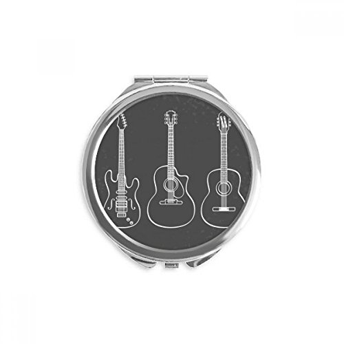 Guitar Music Instruments combination Guitar Hand Compact Mirror Round Portable Pocket Glass