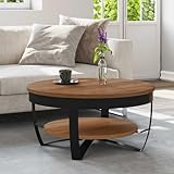 mtlskopl Couchtisch aus Akazien-Massivholz 65×32 cm runder Beistelltisch...
