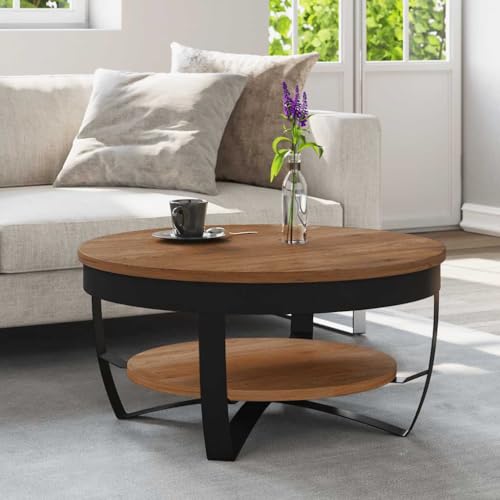 Table basse ronde 65x32 cm compacte pour petits salons encombrés - 3