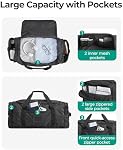 BAGSMART Foldable 60L Large Duffle Bag for Travel, 4 in 1 Travel Duffel Backpack, Water Resistant Carry on Bag for Weekender Trip, Gray