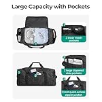 BAGSAMRT 60L Foldable Duffle Bag for Travel, Large Travel Duffel Bag for Men, 4 in 1 Travel Backpack, Carry on Weekender Bag, Black - Image 4