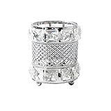 CY craft Silver Makeup Brush Holder Organizer,Handcrafted Vintage Cosmetics Brushes Eyebrow Pencil...