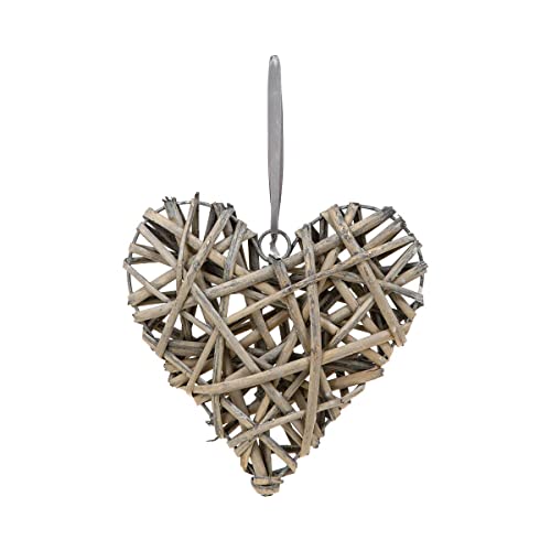 Atmosphera - Déco Murale Coeur - Osier - D20 cm - Gris