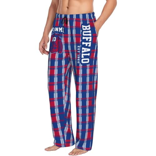 Men's Plaid Pajama Pants Custom Name Number Comfy Drawstring Pajama Lounge Sleep Pants with Pockets2