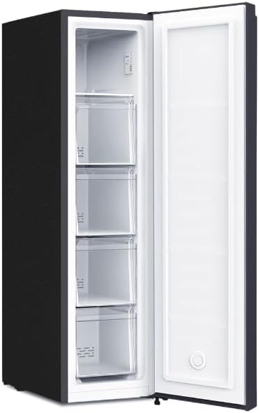 （23:30時点） MAXZEN 冷凍庫 スリム 117L 自動霜取り 幅36cm スリム冷凍庫 霜取り不要 ファン式 家庭用 大容量 右開き ノンフロン フリーザー ストッカー コンパクト 冷凍 スリム 冷凍食品 ブラック マクスゼン JF117HD01