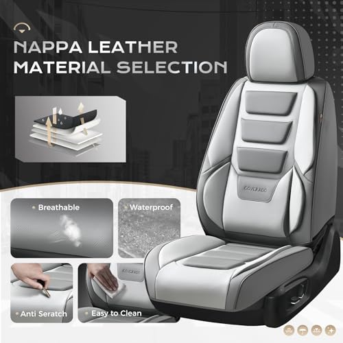 Image of Coverado Car Seat Covers, Front Covers for Cars, Car Seat Cover Front Seats, Car Seat Protector Waterproof, Leather Car Seat Cushion, Universal Interior Covers Seat Protectors for Most Cars
