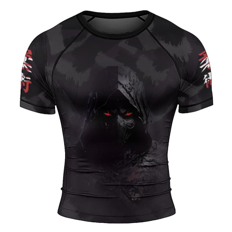Ninja Slim Fit Moisture Wicking Short Sleeve Compression Rashguard for MMA BJJ Grappling Jiu Jitsu MMA2