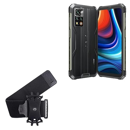 BoxWave Holster Compatible with Blackview BV9200 - ActiveStretch Sport Armband, Adjustable Armband for Workout and Running - Jet Black