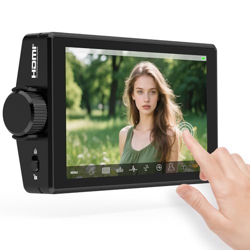 Desview Telecamera A5 Field Monitor Touch Screen 5,5 pollici, Camera Monitor 4K HDMI con protezione solare, Full HD 1920 x 1080 IPS 3D LUT Video Peaking Focus Assist per DSLR