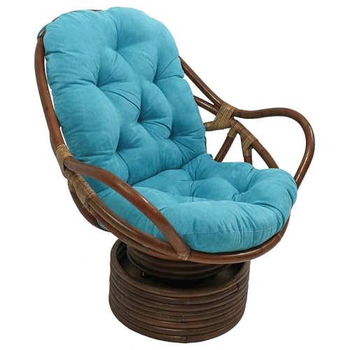 Blazing NeedlesPolyester Microsuede Tufted High Back Chair Cushion 1 Count Pack of 1 Aqua Blue product thumbnail 4