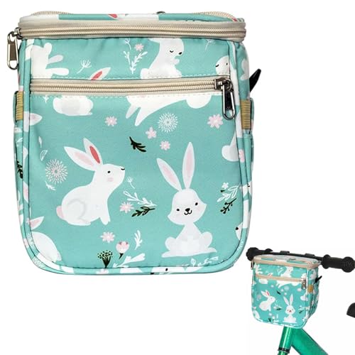 Cesta de bicicleta para niños de nailon con diseño animado de conejo 20x12x18 cm 7