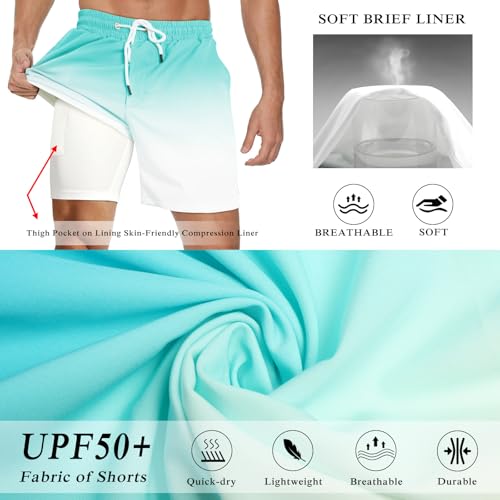 GINGTTO Mens Board Shorts 7 Inch Inseam Beach Swim Trunks for Men with Compression Liner4