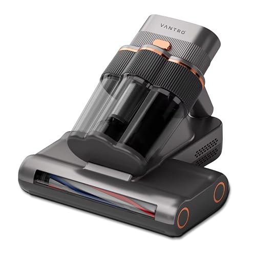 Image of VANTRO Dust Mite Remover Mattress Vacuum Cleaner | 700W | UV-C Light | 16KPa Suction| 60C Hot Air & Ultrasonic | Handheld Corded Bed Vacuum for Dust & Allergen Removal, Black