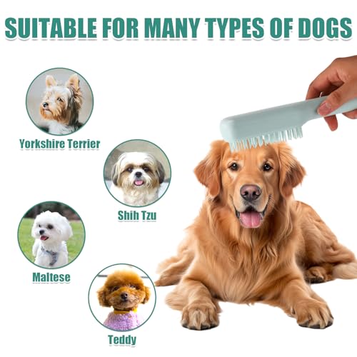 Dehnbare Welpenbürste, Kleine Weiche Hundebürste Yorkie-Massagekamm Welpenhaarpflegewerkzeug für Shin Tzu Maltipoo Kitty Kleines Kaninchen (Blau)