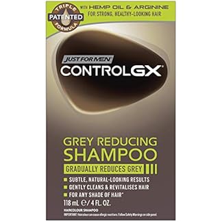 Just For Men Control GX Grey Reducing Shampoo, Gradually Colors Hair, 4 Ounce