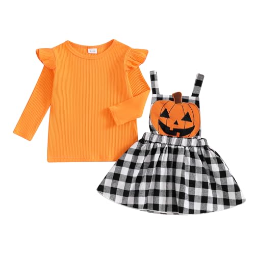 Toddler Girl Christmas Outfit Solid Shirt+Overall Tutu Skirt 1T 2T 3T 4T 5T Kids Girls Holiday Dress Set