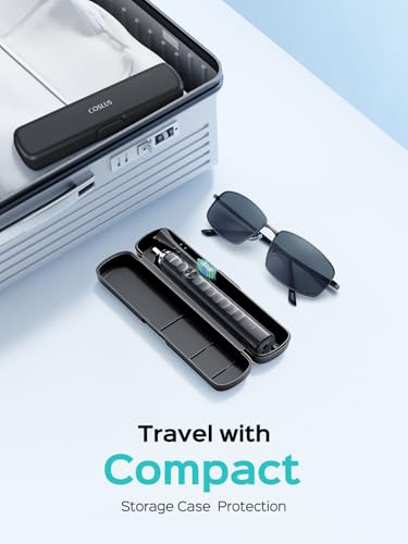 Image of COSLUS C40 Sonic Electric Toothbrush for Adults: 47000 VPM for Deep Cleaning & Whitening with Travel Case - 5 Modes for Sensitive Teeth & Braces, Wireless Charging, 6 Brush Heads, Black & Green (2PCS)