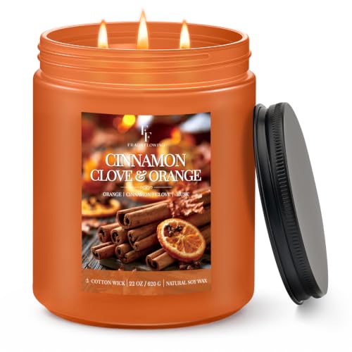 Image of FF FRAGRFLOWING Large Fall Candle for Home Scented, Soy Wax, 22 oz