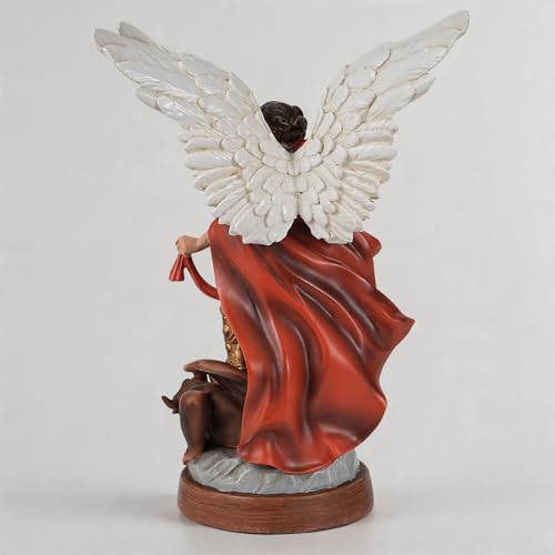 Estatua de San Miguel Arcángel color beige 12 pulgadas miniatura 5