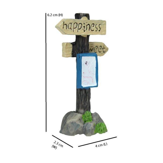 Image of Miniature Signboard Set of 2 for Mini Garden Decor, Fairy Garden Accessories, Dollhouse Decoration & DIY Crafts | Mini Toy Sign Boards for Terrariums, Planters & Gifting