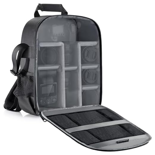 Neewer Mochila para cámara flexible acolchada con separadores con protector antigolpes, para cámaras SLR y otros accesorios, interior gris