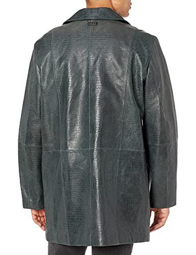 Image of DKNY Men's Real Leather Croc Embossed Jacket