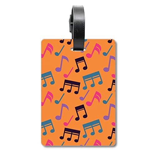 Étiquette bagage notes de musique orange carte suspendre valise sac