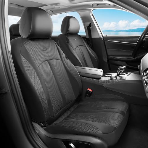 Image of FLORICH Car Seat Covers, Breathable Mesh Automotive Seat Cover Full Sets, Front Seat Covers and Back Seat Cover Universal Car Interior Protectors Cushion for Most Cars&SUV-Black