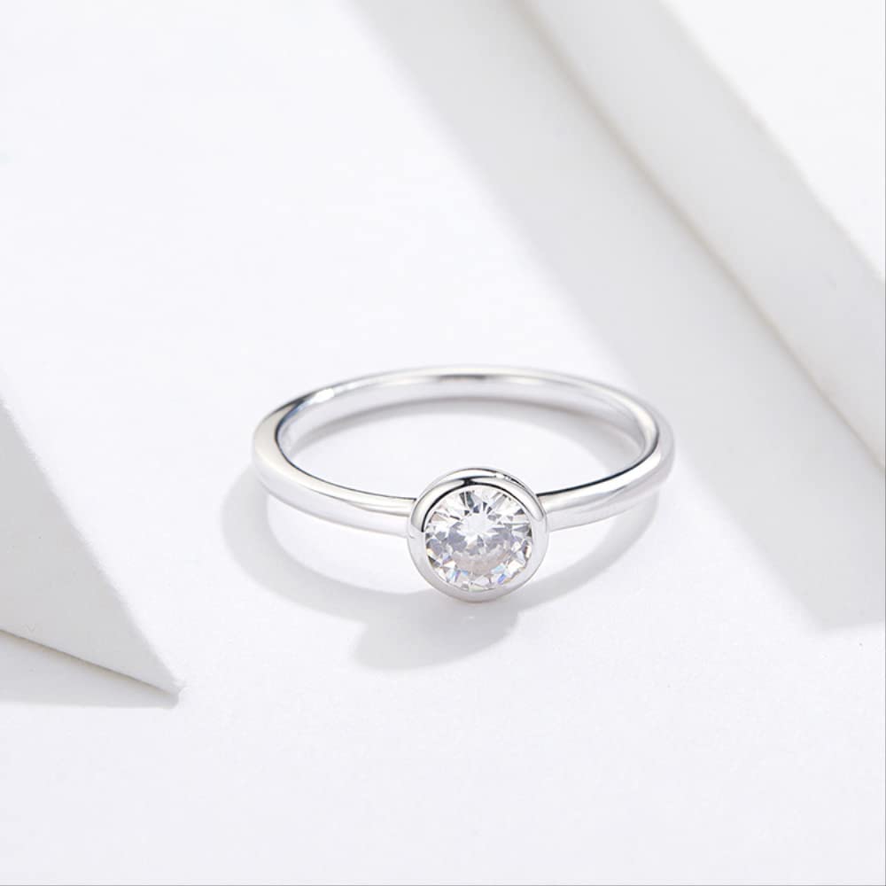 Clear Zirconia Finger Ring Women Engagement Wedding Band Ring