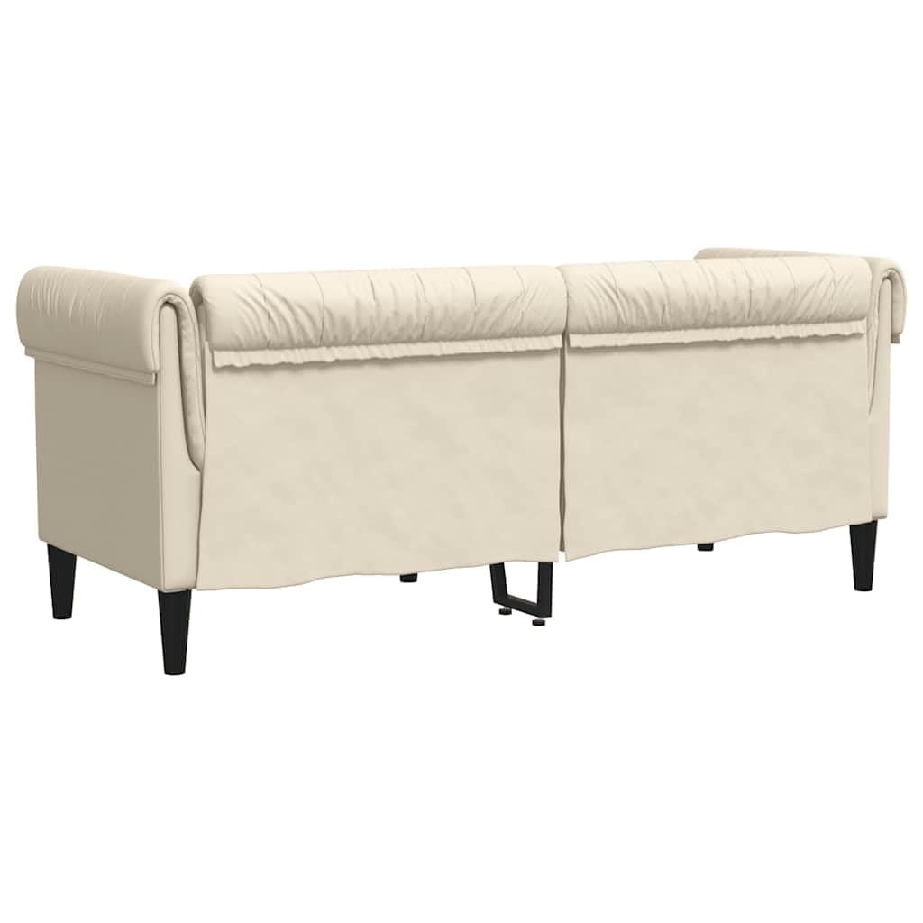 Chesterfield 2-osobowa sofa lniana ze stabilną drewnianą ramą i wygodną tapicerką do salonu, pokoju gościnnego lub salonu, idealna do relaksu, czytania lub oglądania telewizji