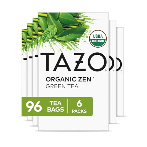 TAZO Organic Zen Green Tea Bags, Caffeine Free Tea with Refreshing Lemongrass &...