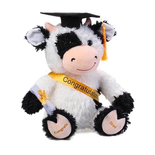 Peluche vache de remise de diplôme école maternelle et primaire 23cm