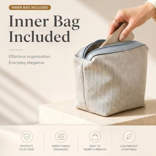 Image of Tote Bag for Women Vegan Leather Bucket Purse for Women Top Handle Handbag Shoulder Bag with Detachable Small Purse
