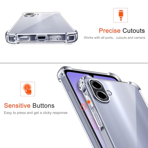 Image of Lustree Back Cover Transparent Case Compatible with Samsung Galaxy M17E / A07 /M07 | Clear + TPU Case with 4 Corner Air Cushion Protection & Camera Protection | Slim& Stylus Cover