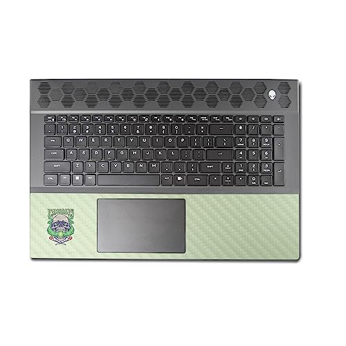 Image of MightySkins Carbon Fiber Skin Compatible with Alienware M18 R1 (2023) Full Wrap Kit - Skull and Joints | Protective, Durable Textured Carbon Fiber Finish | Easy to Apply | Made in The USA