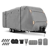 Travel Trailer Cover for Escapod TOPO2 Nomad 2022-2026, Heavy Duty Oxford RV Cover with Straps, Breathable Outdoor Camper Storage for Seasonal Driveway Parking
