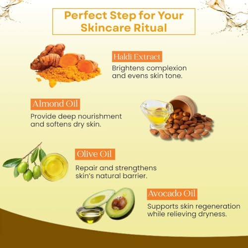 Image of Fair Glow Haldi-Chandan Skin Massage Cream 800g For Men & Women | 4 in 1 for Face, Hands, Feet & Body, Fresh & Radiant Skin, with Haldi Extract