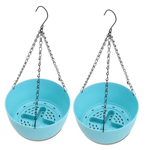 Levemolo 2pièces Pots De Suspendus Plastique avec Chaînes Jardinières pour Intérieur Et Balcon Pots Auto-arrosants