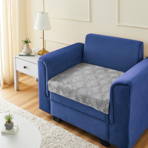 Image of Amazon Basics - Velvet Quilted Make Your Own Sofa Cover |70cm x 70cm| Microfiber Sofa Slipcover (Grey, 1 Seater)