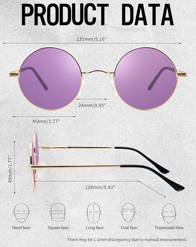 Image of Joopin Small Round Sunglasses Hippie Circle Sun Glasses UV400 Protection