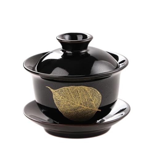Gaiwan céramique noire 170ml tasse à thé vintage infusion Kungfu