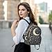NCRJCZQL Boho Moon Quilted Backpack Purse for Women Fashion Small Backpack Shoulder Bag Travel Casual Daypack S