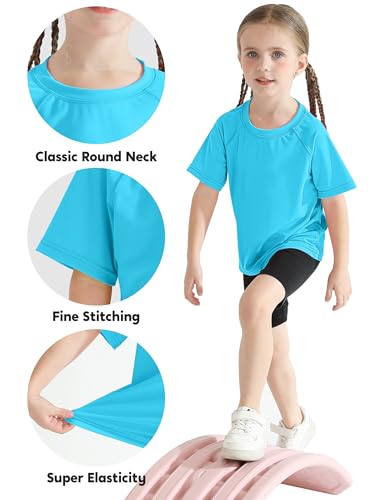 Poroka 3 Pieces Girls UPF 50+ Sun Protective Rash Guard Toddler Swim Shirt Quick Dry Toddler Girl Sports Shirt4