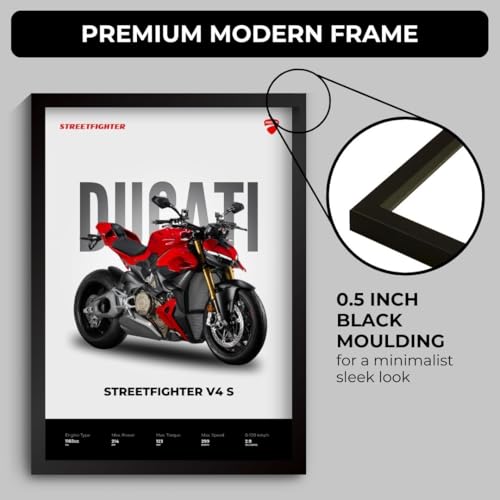 Image of Ducati Streetfighter V4 Poster | Framed Poster of Superbike A4 Sized (31 x 23 cm) | Superbike Posters for Wall, Gift for Boys, Ducati Bike Frame | Posters for Wall, Bedroom, Study Room (F 071)
