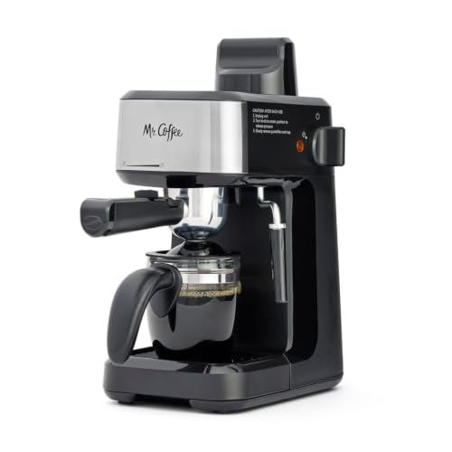 Mr. Coffee® 4-Shot Steam Espresso Machine, Cappuccino Maker, and Latte Maker with Glass Carafe