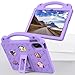 AKABEILA Compatible with Xiaomi Redmi Pad 2 2025 11 inch Tablet Case, Kids Friendly Universal Lightweight Shockproof Protective Case with Shoulder Strap & Stand Handle Light Purple