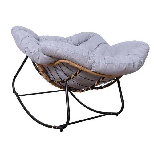 Indoor & Outdoor Schaukelstuhl, Übergroßer Rattan-Schaukelstuhl mit...